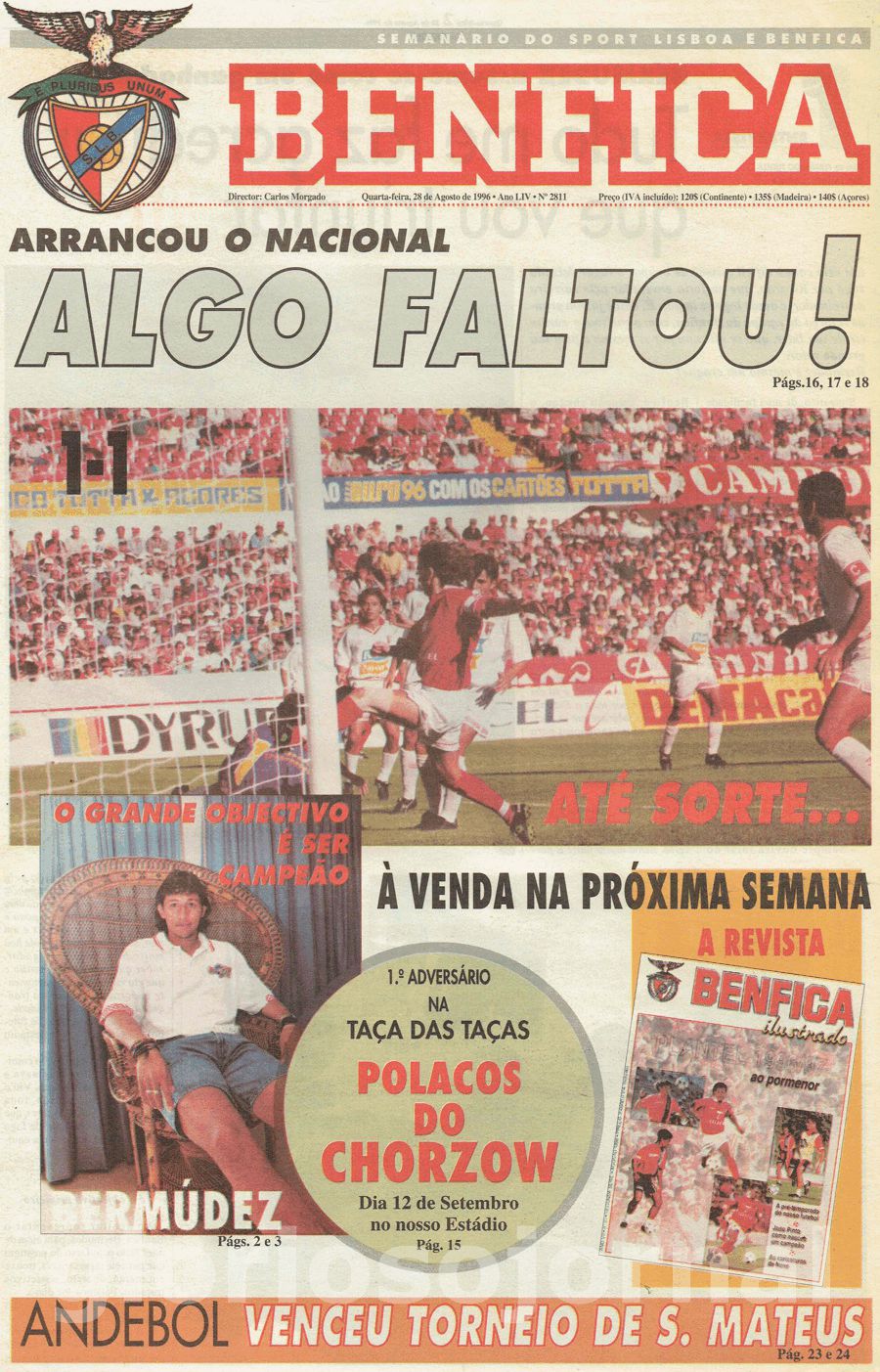 jornal o benfica 2811 1996-08-28